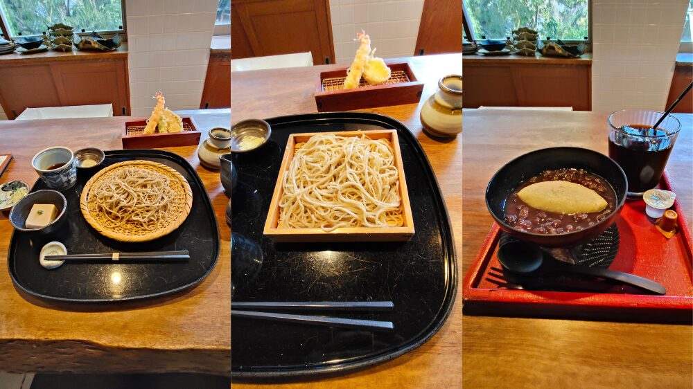 十割蕎麦と二八蕎麦のランチセットとそばがきぜんざい