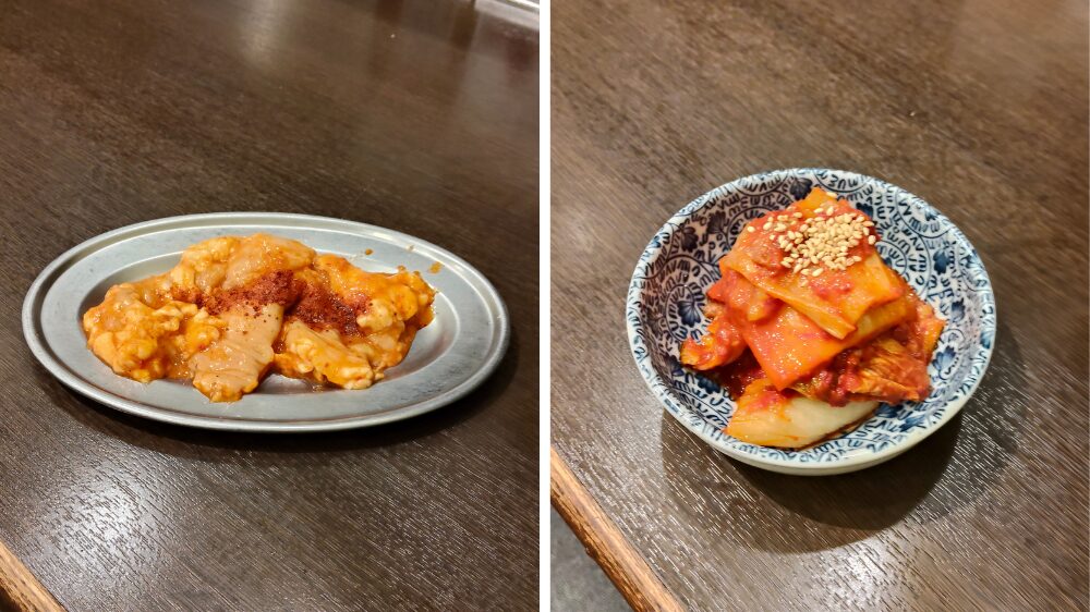 味噌てっちゃんと白菜キムチ