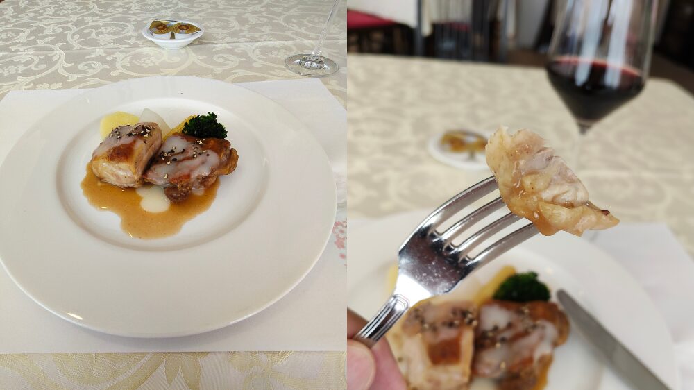 肉料理のチキンもも肉のロースト 新玉ねぎとシェリービネガーソース