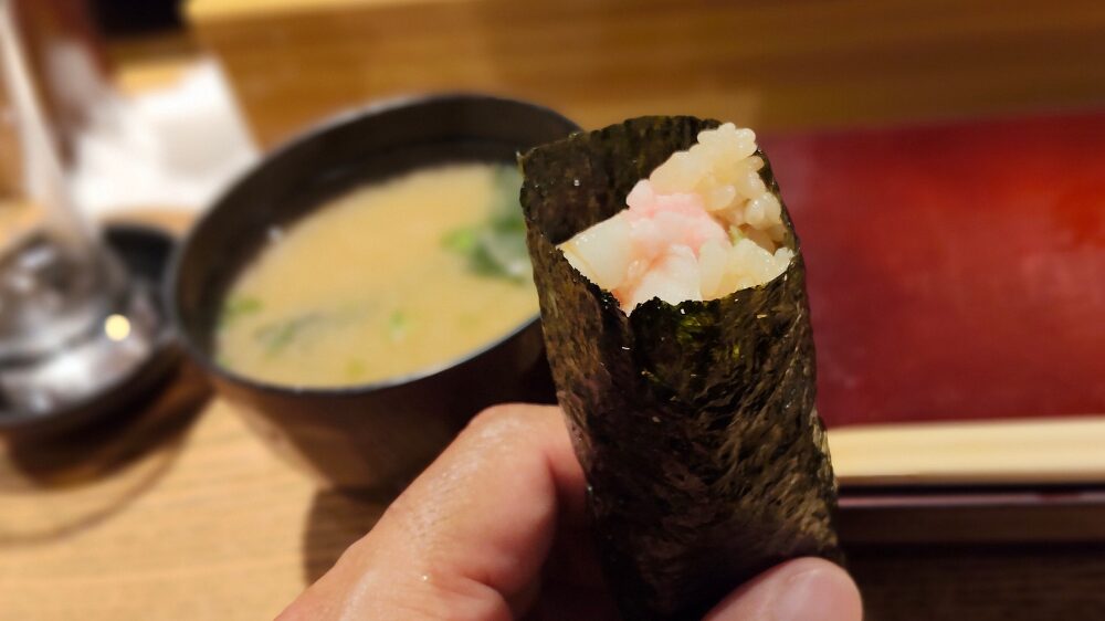 手巻き寿司と赤だし