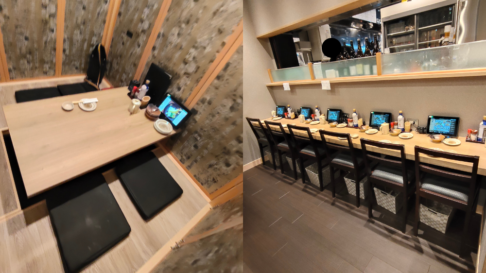 居酒屋天海の個室とカウンター席