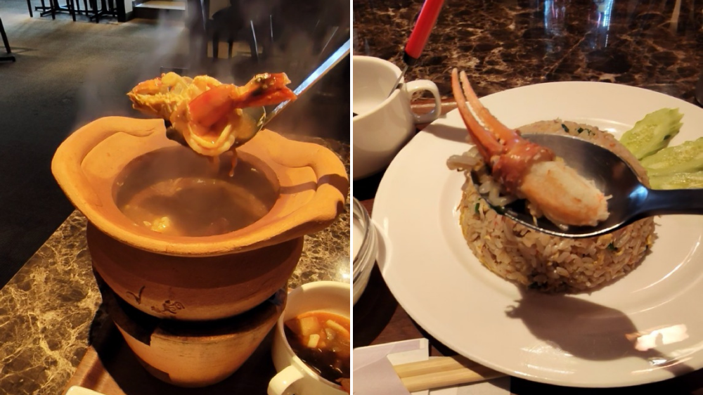 ランチセットのトムヤムクンとカニチャーハン