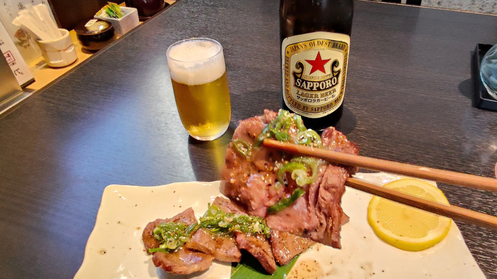 炭焼きねぎ塩牛たん焼き